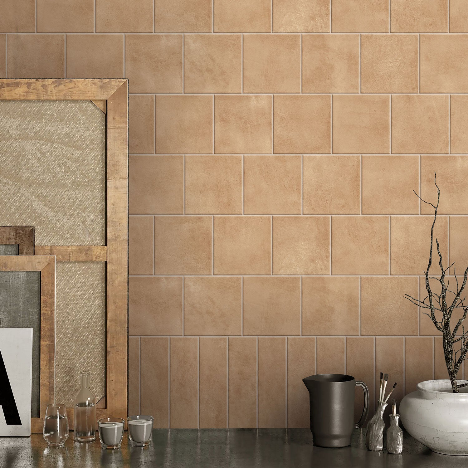 Tuscan Ochre 150x150 Matt Terracotta Look Porcelain Tile