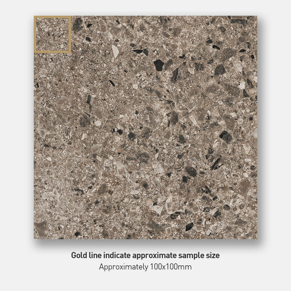 Verona Mokka 600x600 Matt Terrazzo Porcelain Tile