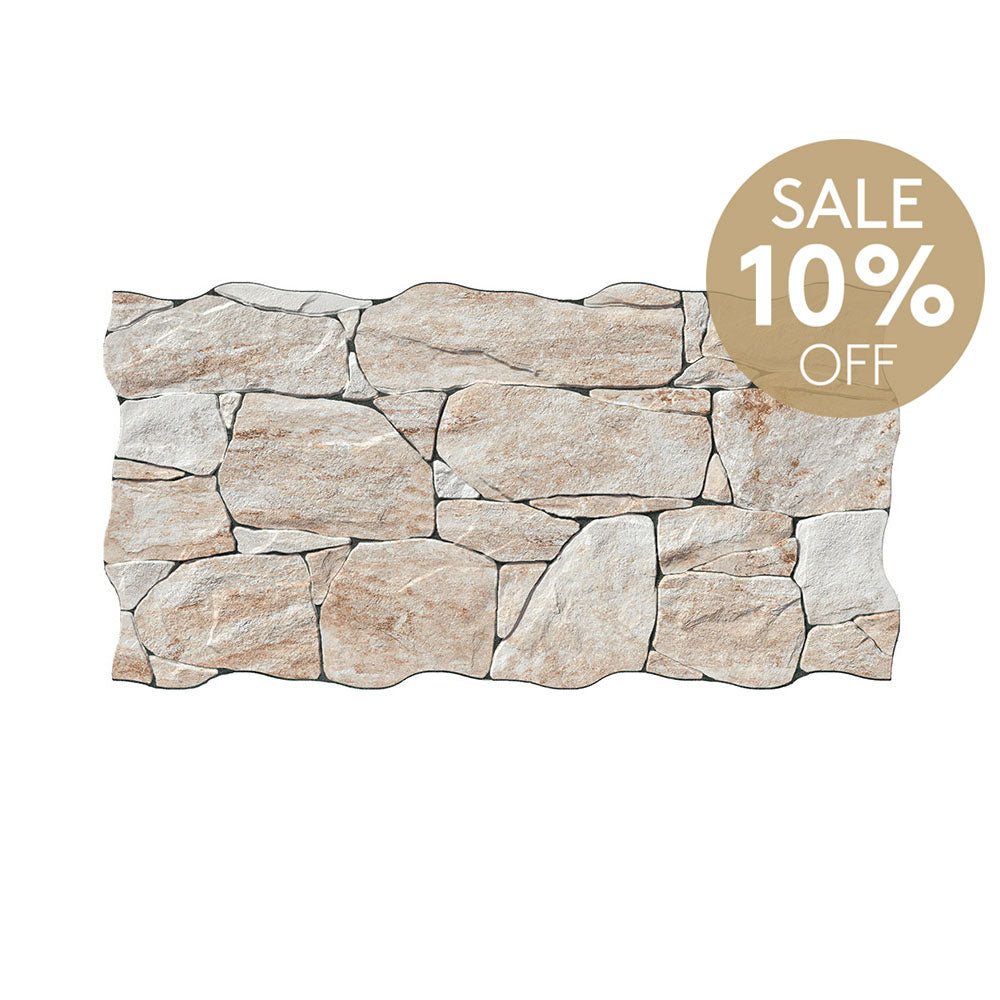 Valais Sand 333x650 Interlocking Porcelain Wall Cladding Tile