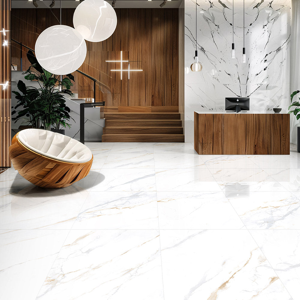 Venice Calacutta 600x600 Polished Porcelain Tile