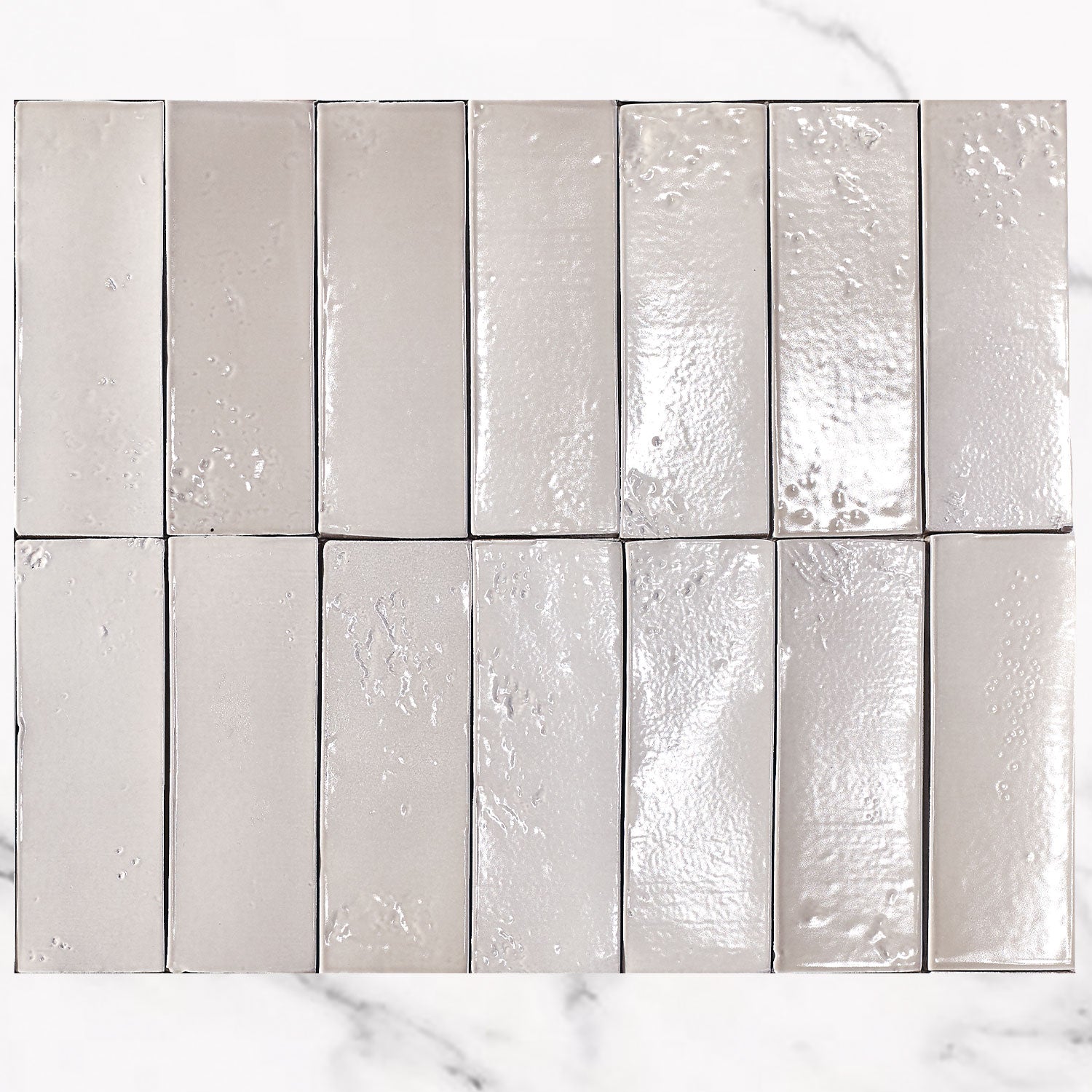 Vietri Almond Stone 150x50 Gloss Zellige Subway Hand Made Tile