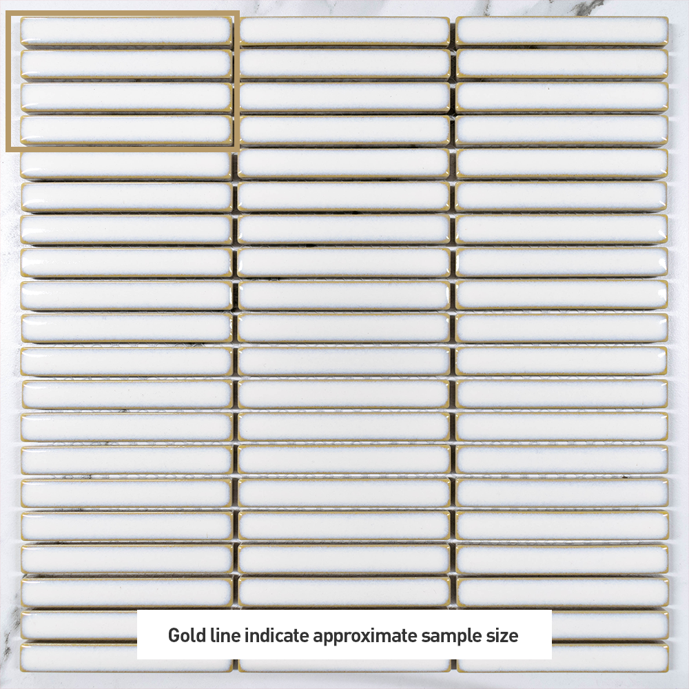 Kyoto White Kit Kat Gloss Mosaic Tile