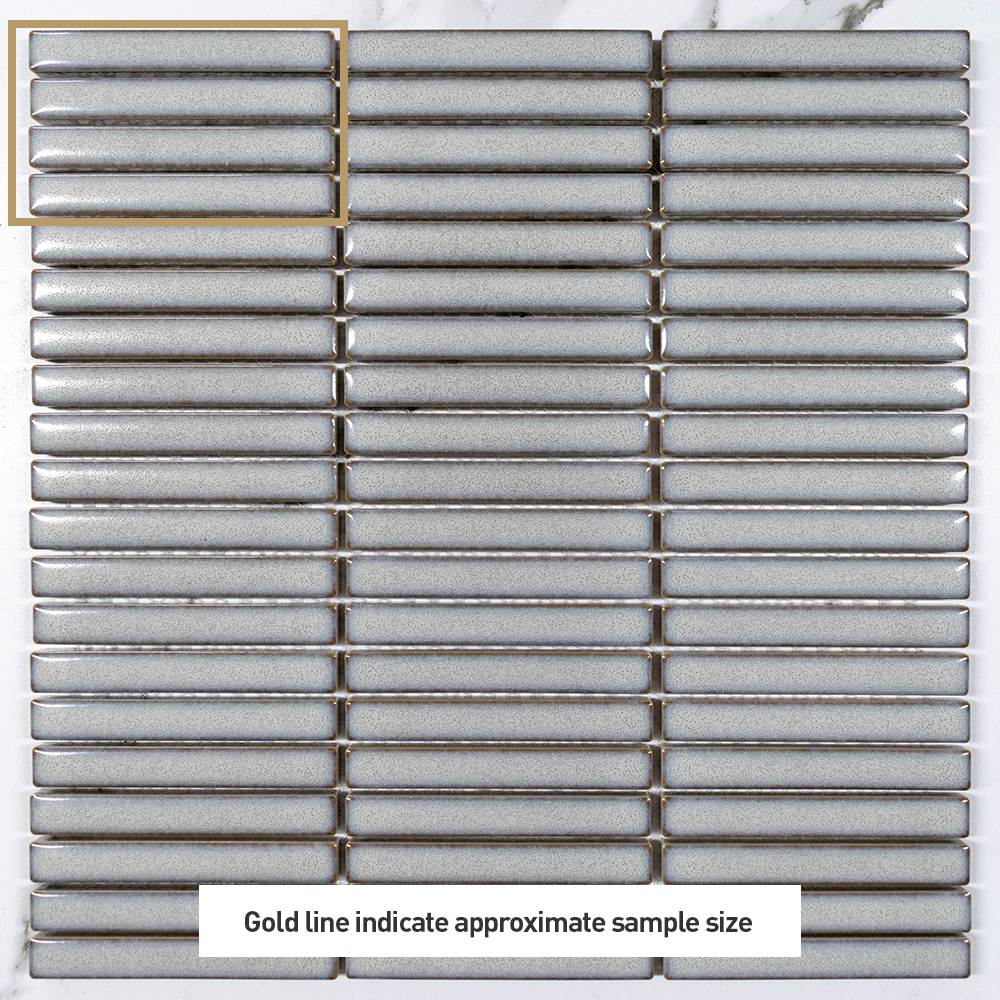 Kyoto Light Grey Kit Kat Gloss Mosaic Tile