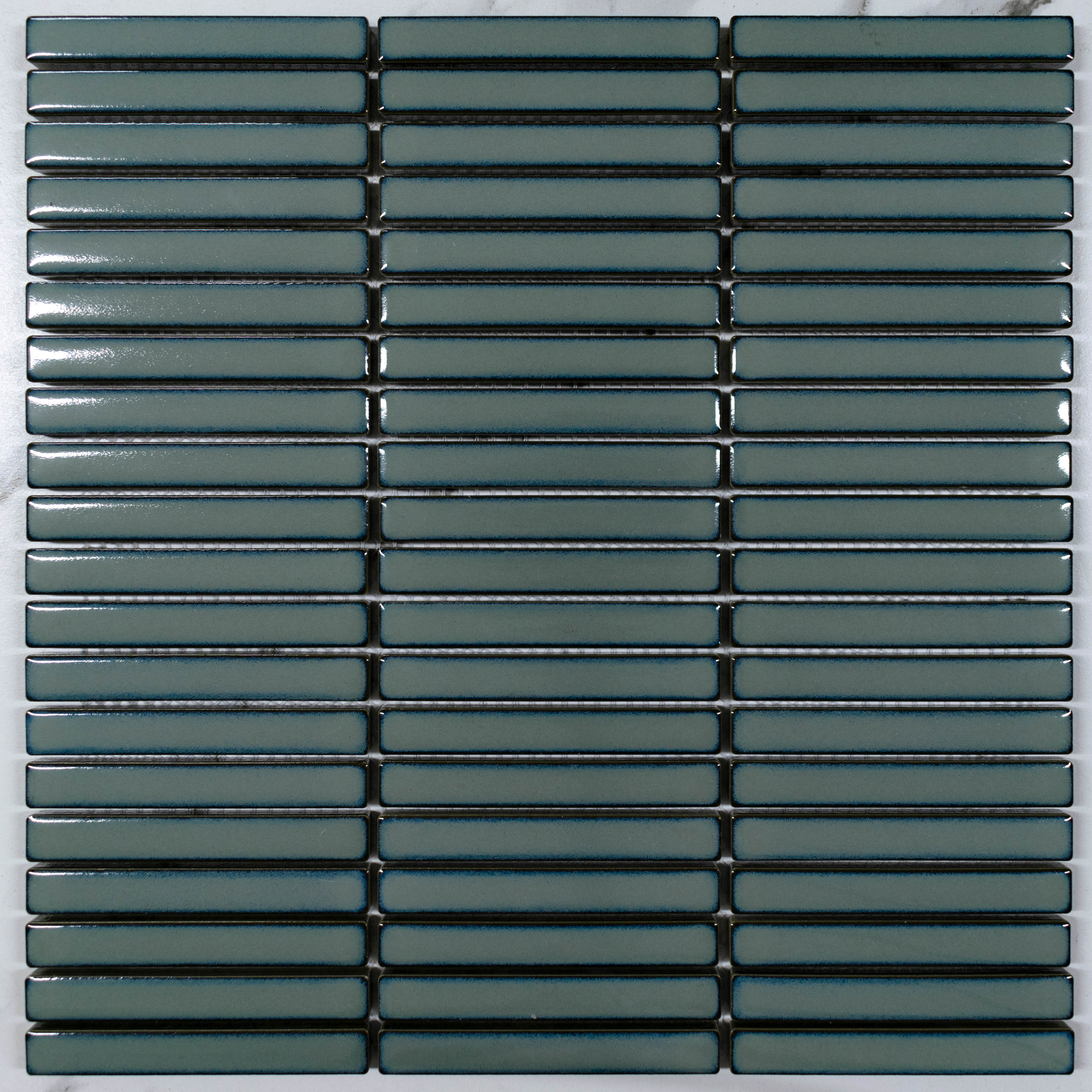 Kyoto Light Green Kit Kat Gloss Mosaic Tile