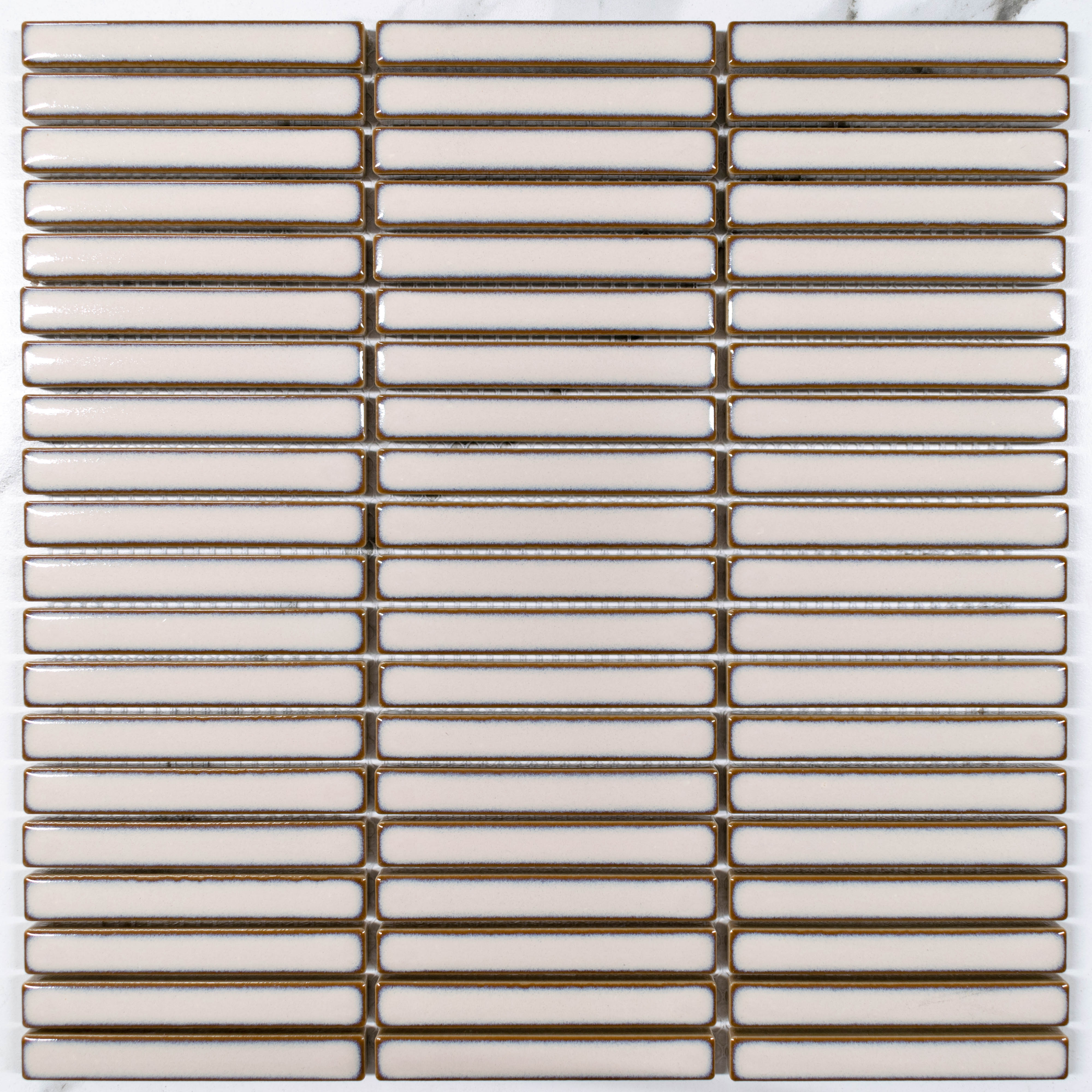 Kyoto Beige Kit Kat Gloss Mosaic Tile