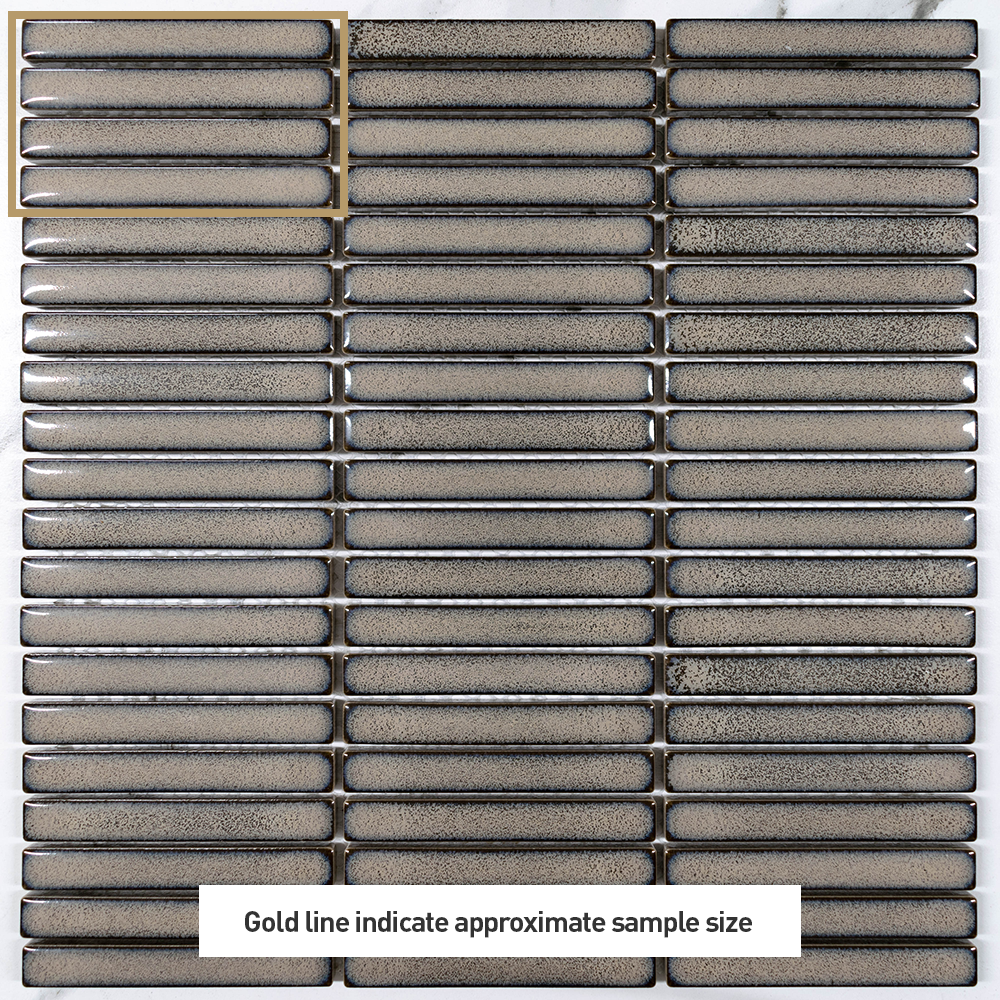 Kyoto Taupe Kit Kat Gloss Mosaic Tile