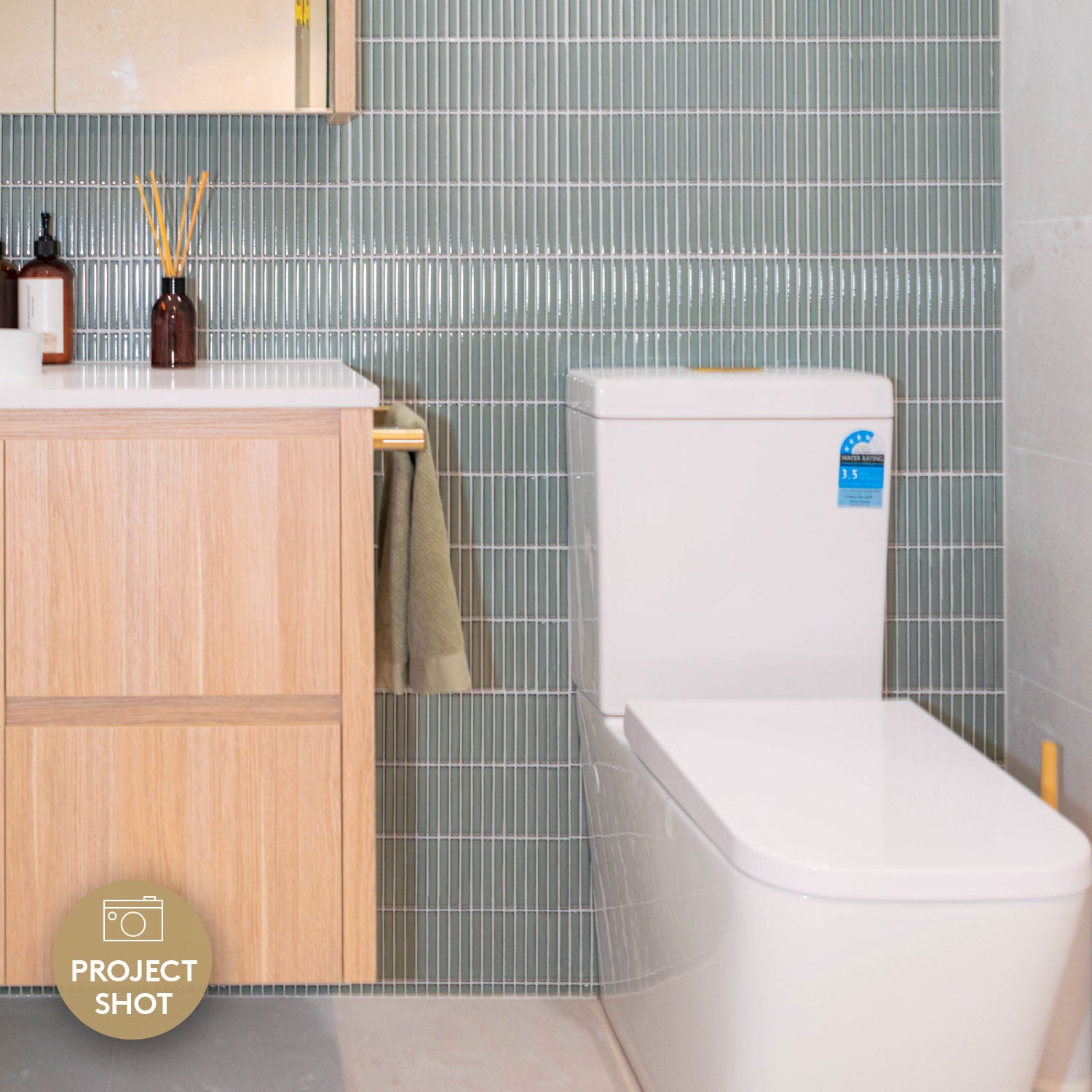 Kyoto Light Green Kit Kat Gloss Mosaic Tile