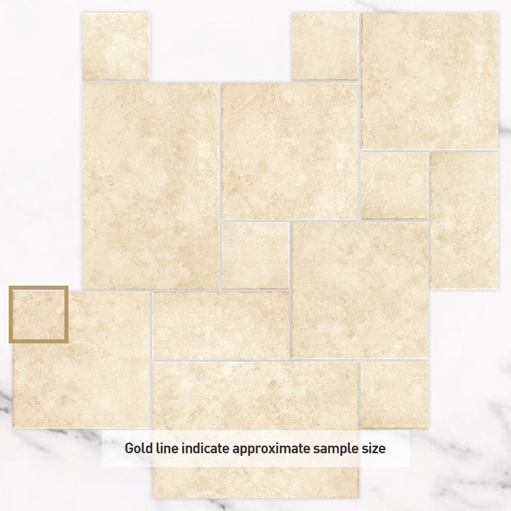 Salute Gold French Pattern Sandstone Look Porcelain Tile