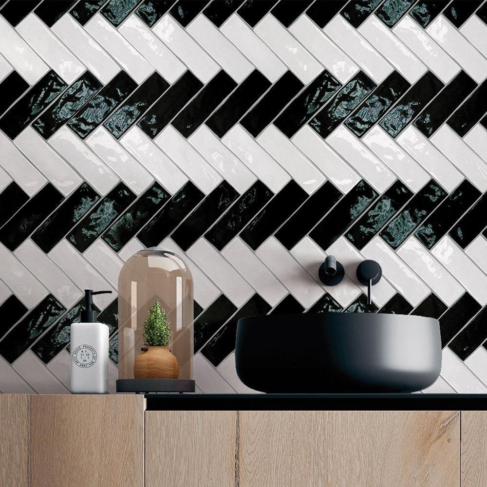 Acquarella Black 60x200 Gloss Subway Tile - Tile Lane