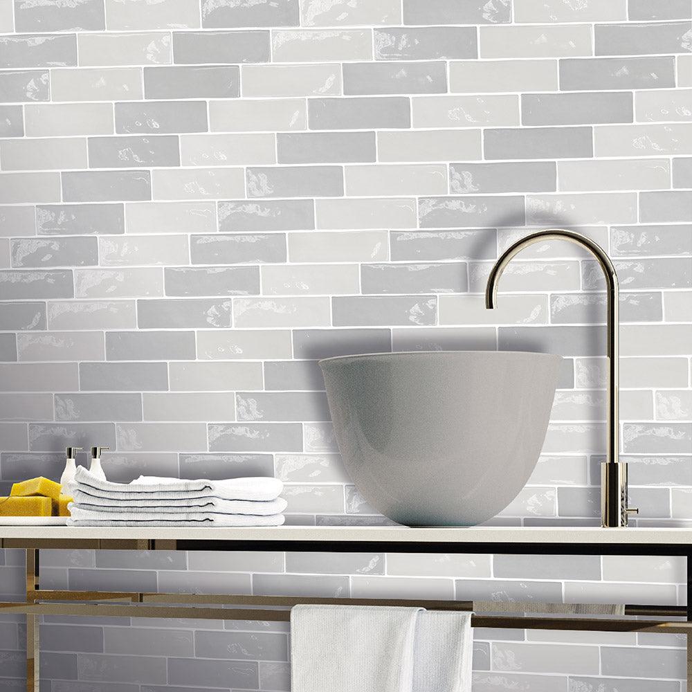 Acquarella Grey 60x200 Gloss Subway Tile - Tile Lane