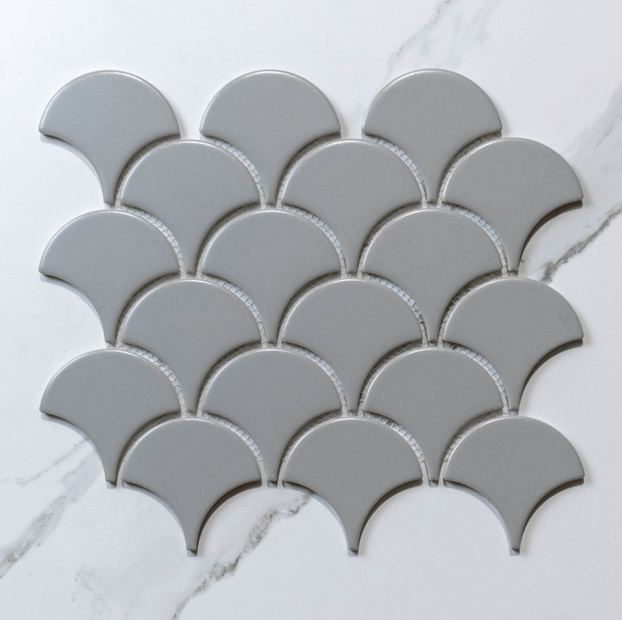 Crystal Grey 74.5x70 Matt Fish Scale Tile - Tile Lane
