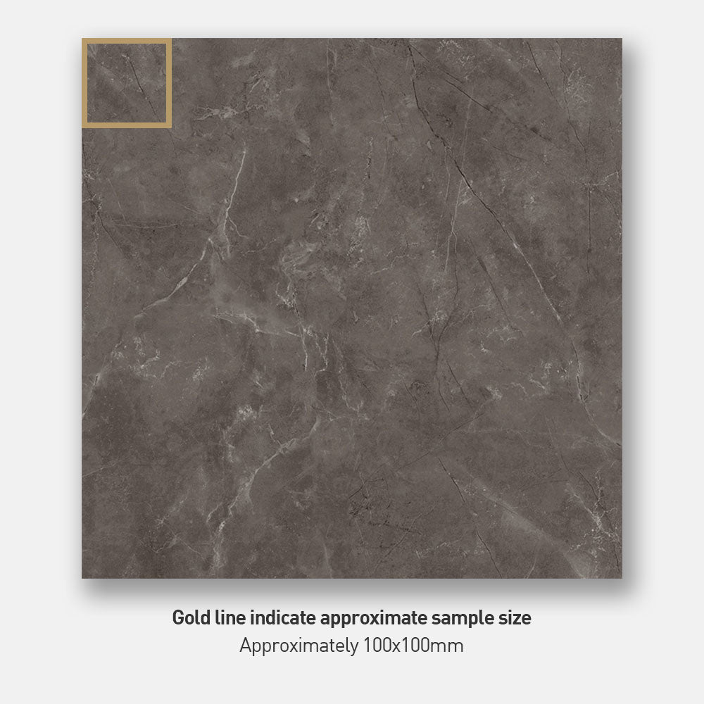 Eleonora Dark Grey 600X600 Polished Porcelain Tile