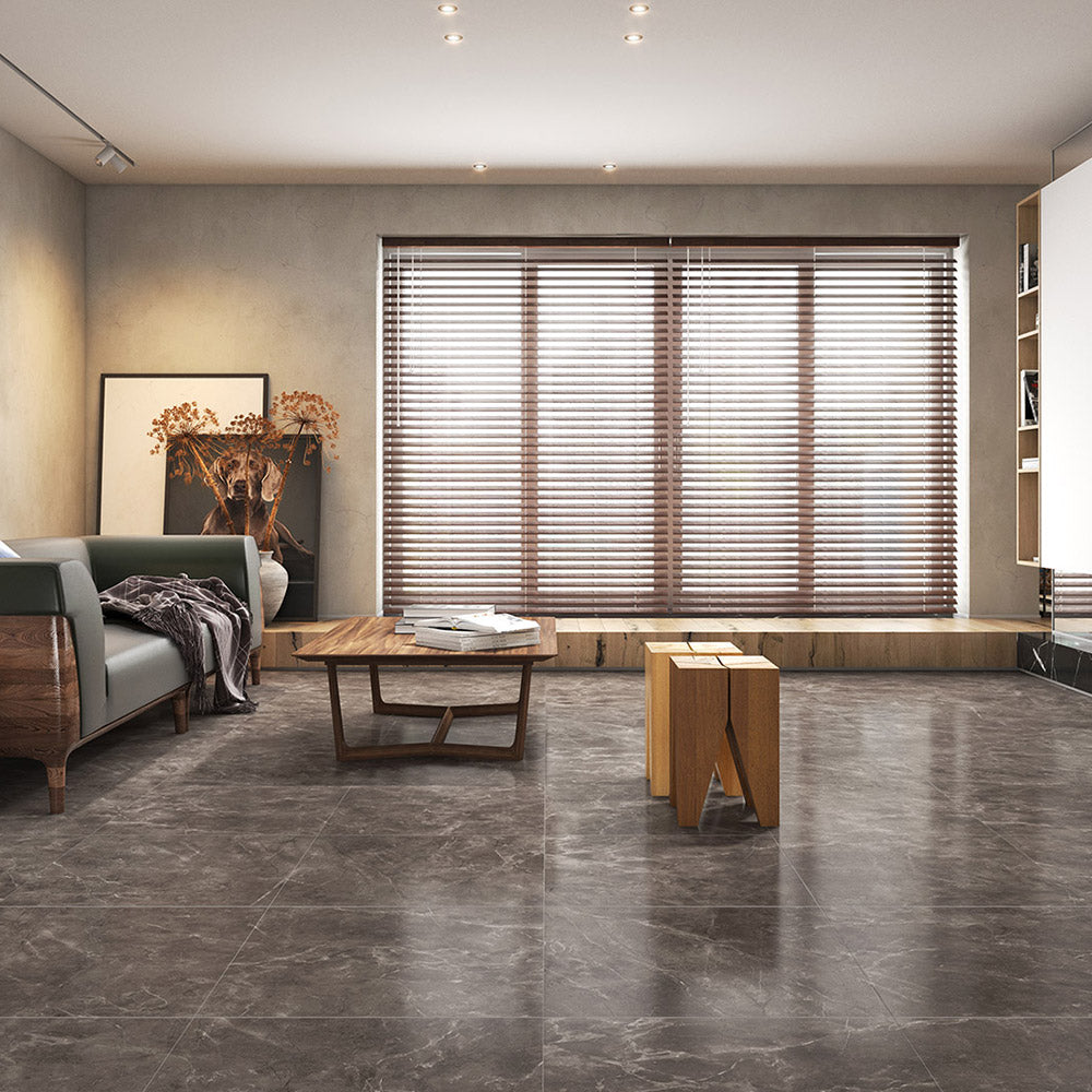 Eleonora Dark Grey 600X600 Polished Porcelain Tile