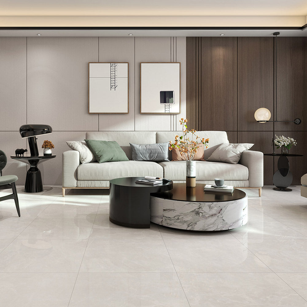 Eleonora White 600X600 Matt Porcelain Tile