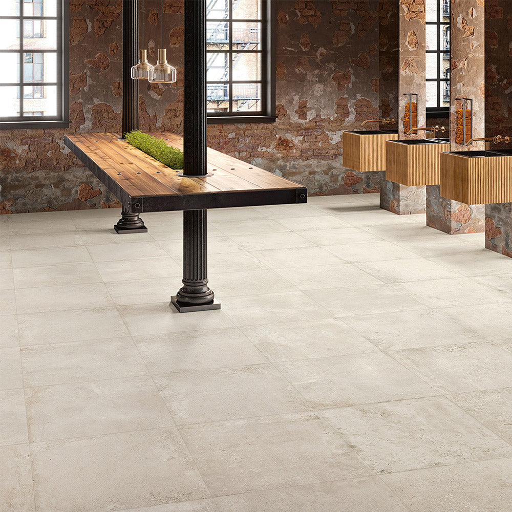 Evolene White 600X1200 Outdoor Concrete Look Porcelain Tile