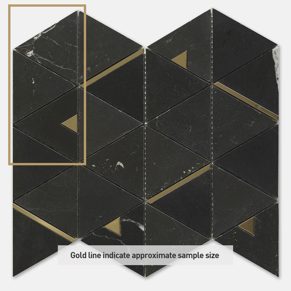 Fifth Ave Formes Nero Marquina Honed Marble Mosaics (per sheet) - Tile Lane