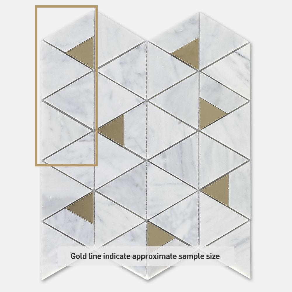 Fifth Ave Pyramid Carrara Honed Marble Mosaics (per sheet) - Tile Lane