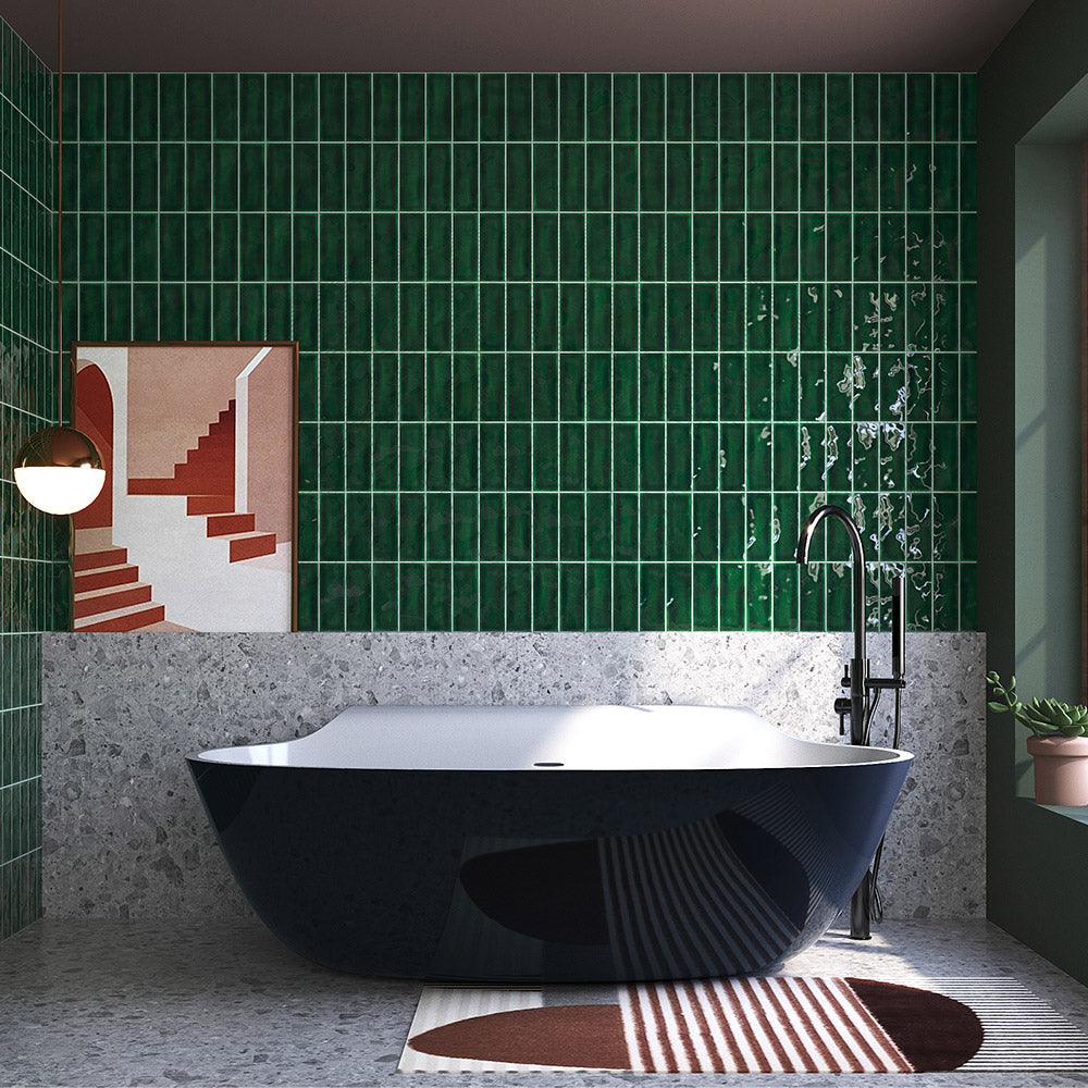 Havana Hunter Green 70x190 Hand Made Gloss Tile - Tile Lane
