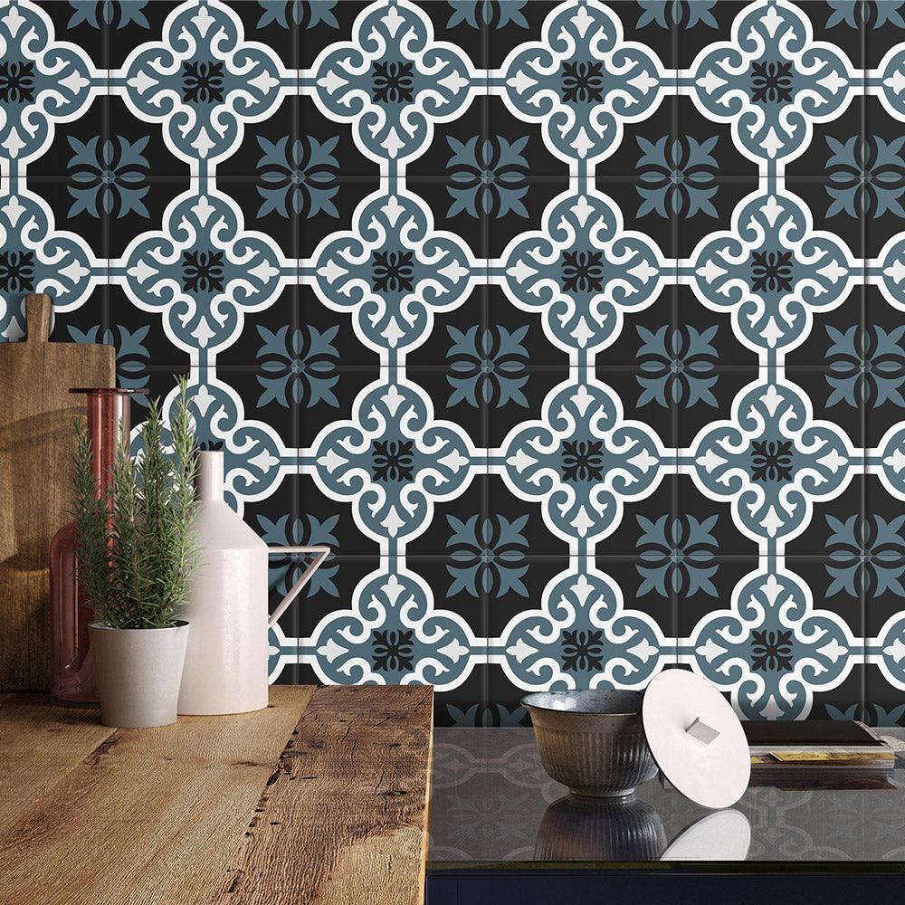 Heritage Dandelion Encaustic Look 200x200 Matt Tile - Tile Lane