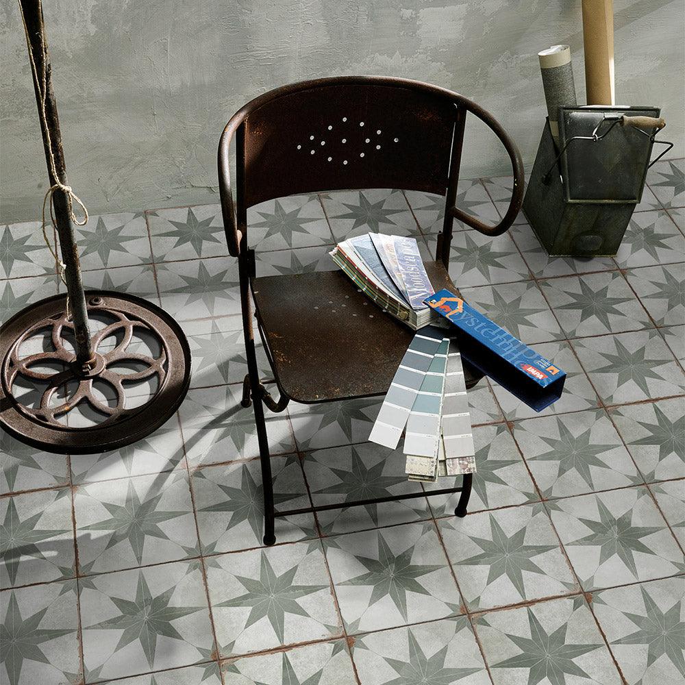 Heritage Estrella Encaustic Look 200x200 Matt Tile - Tile Lane
