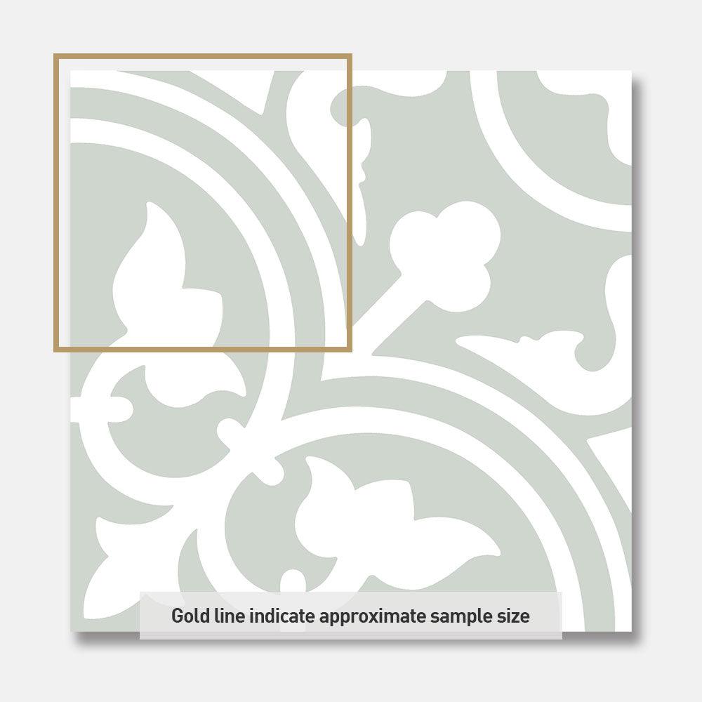 Heritage Aster Green Encaustic Look 200x200 Matt Tile - Tile Lane
