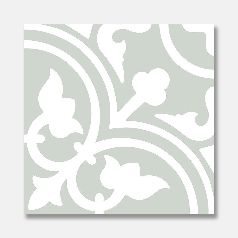 Heritage Aster Green Encaustic Look 200x200 Matt Tile - Tile Lane