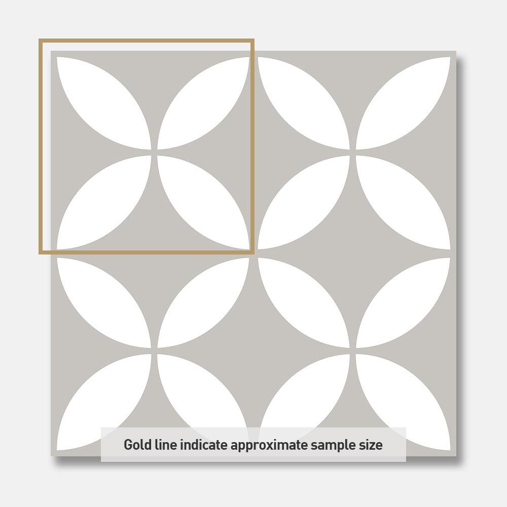 Heritage Daisy Grey Encaustic Look 200x200 Matt Tile - Tile Lane