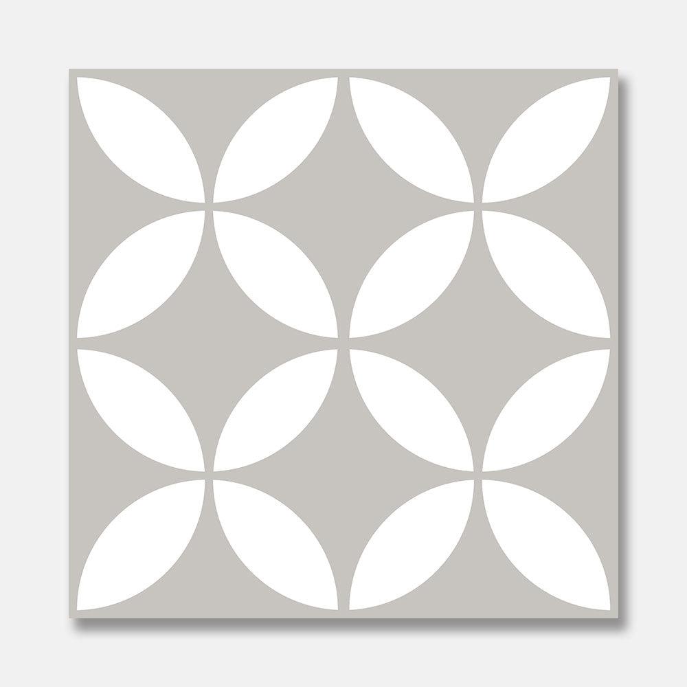 Heritage Daisy Grey Encaustic Look 200x200 Matt Tile - Tile Lane