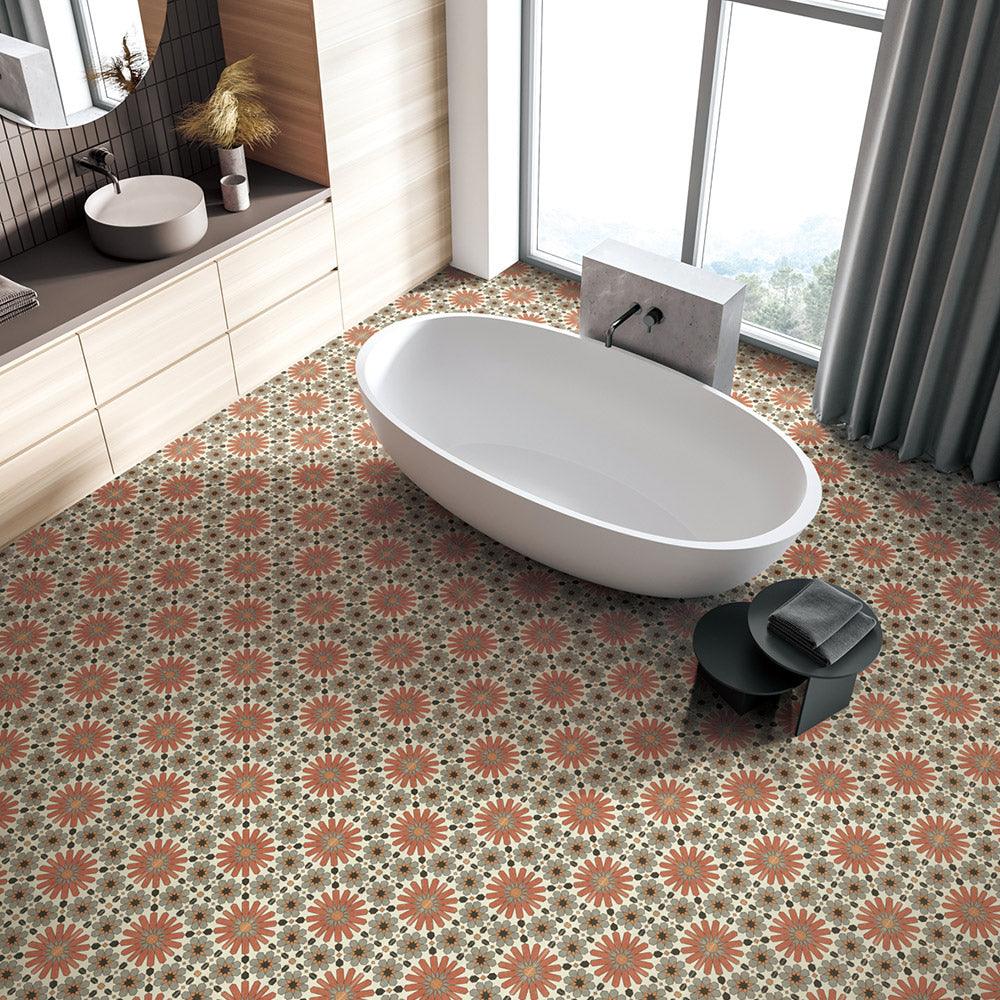 Heritage Amias Encaustic Look 200x200 Matt Tile - Tile Lane