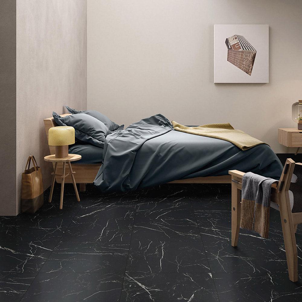 Marbella Nero Marquina 600X600 Matt Porcelain Tile - Tile Lane