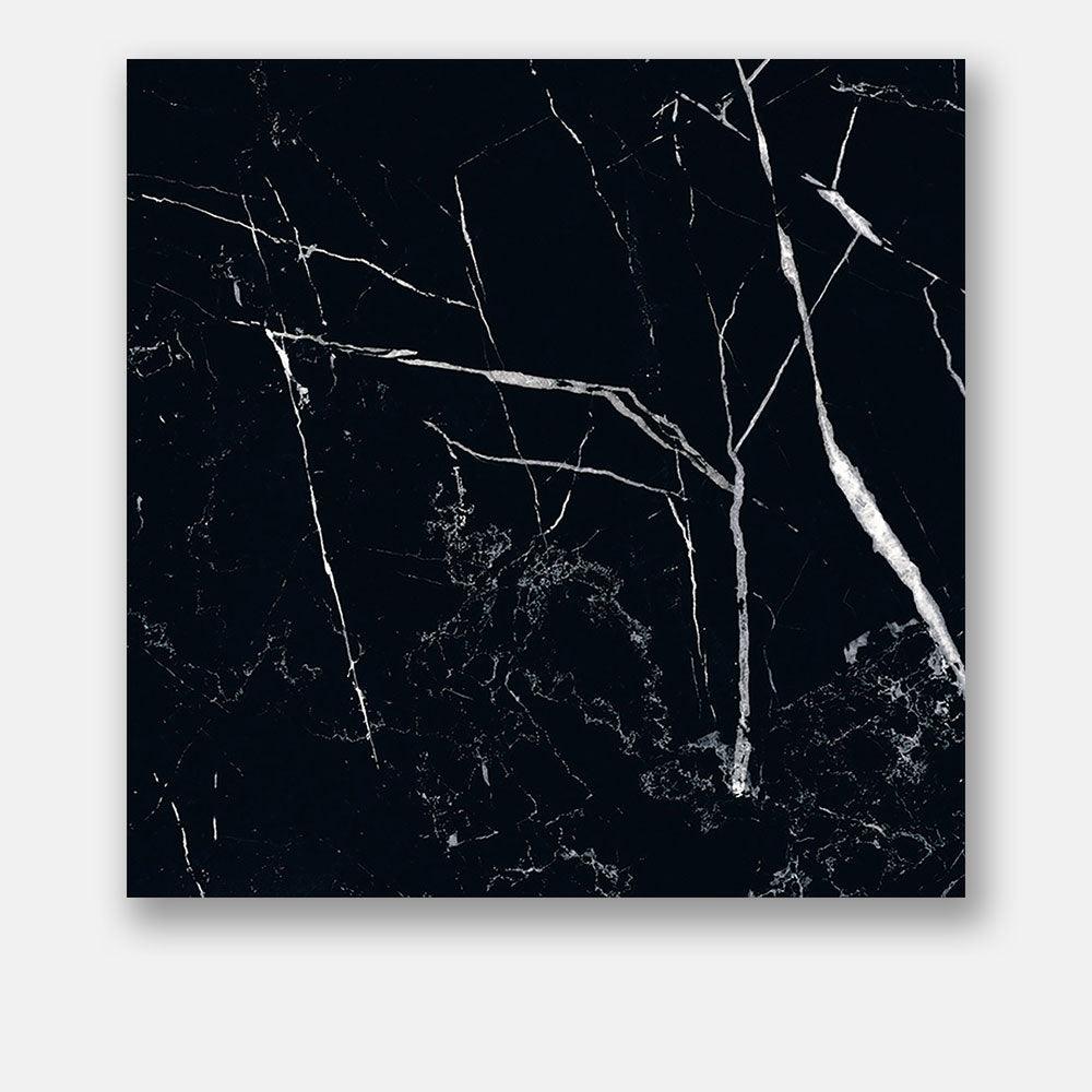 Marbella Nero Marquina 600X600 Polished Porcelain Tile - Tile Lane