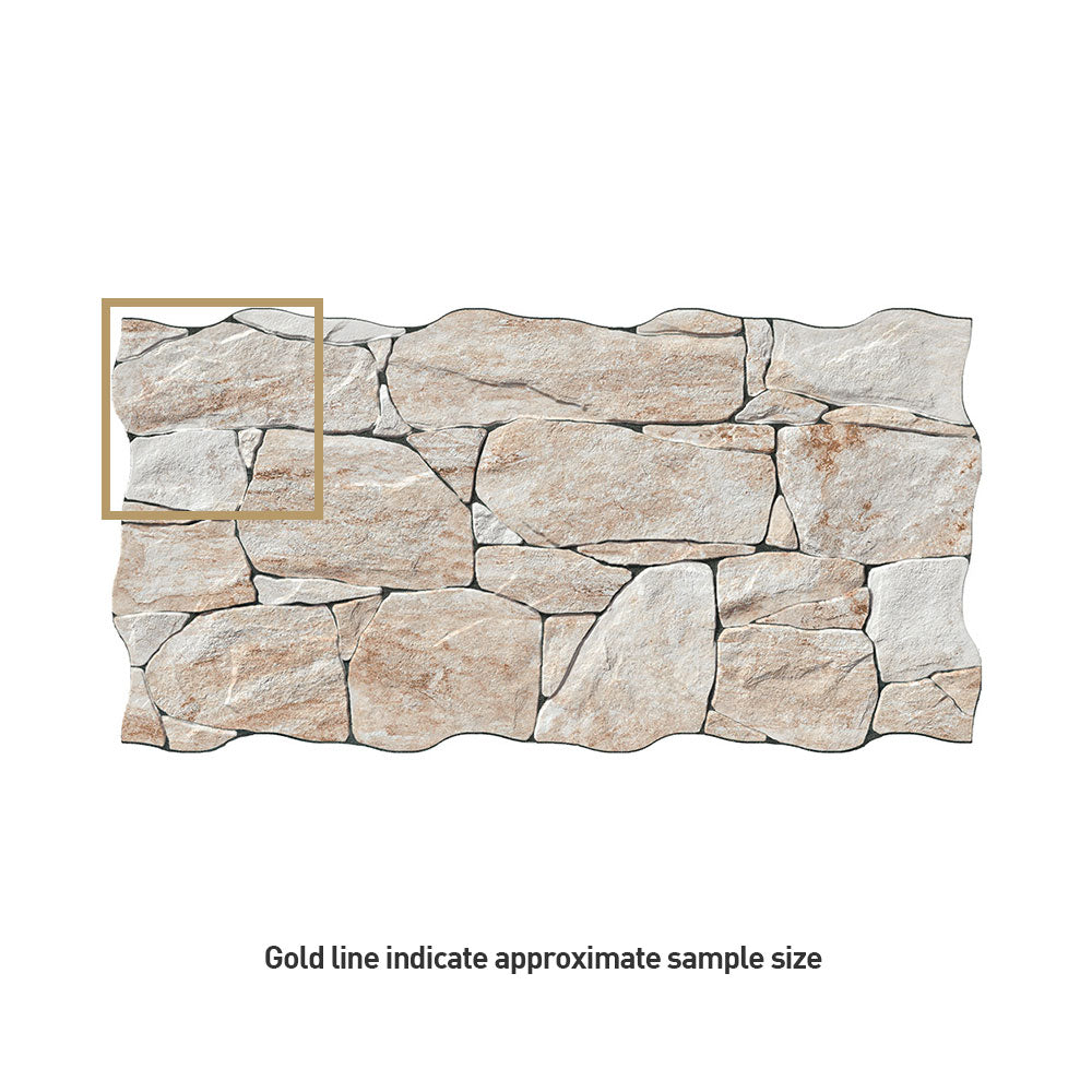 Valais Sand 333x650 Interlocking Porcelain Wall Cladding Tile