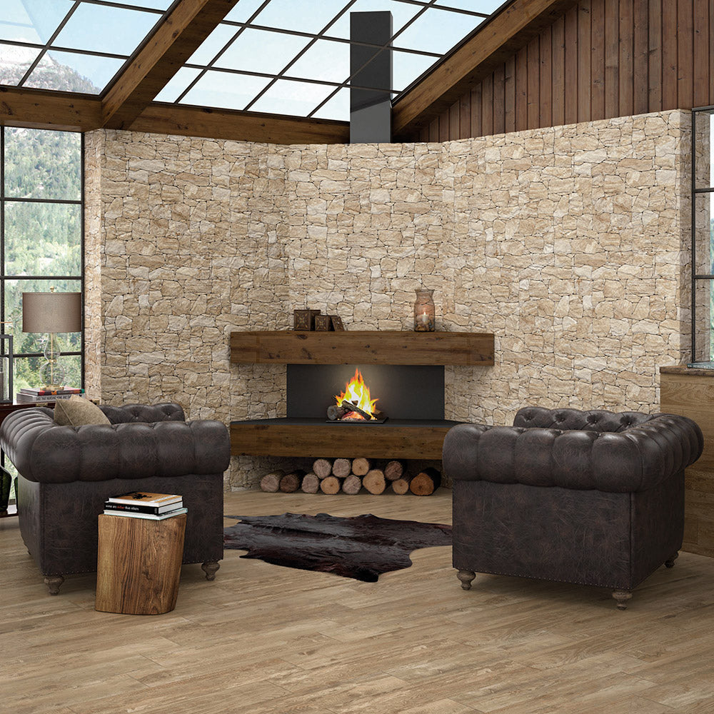 Valais Sand 333x650 Interlocking Porcelain Wall Cladding Tile