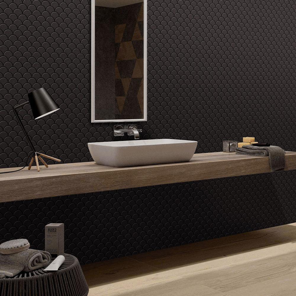 Crystal Grey 74.5x70 Matt Fish Scale Tile - Tile Lane