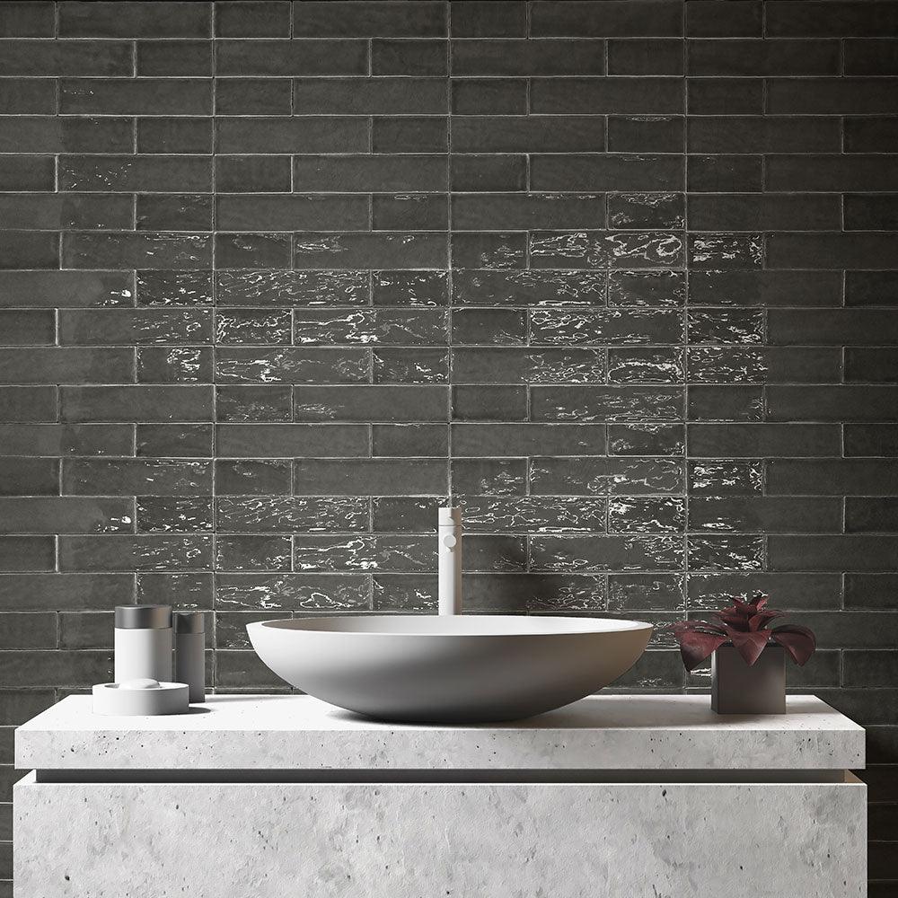 Evolution Smoke 75x300 Gloss Subway Tile - Tile Lane