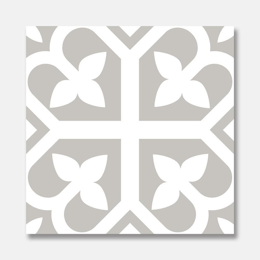 Heritage Lotus Grey Encaustic Look 200x200 Matt Tile - Tile Lane