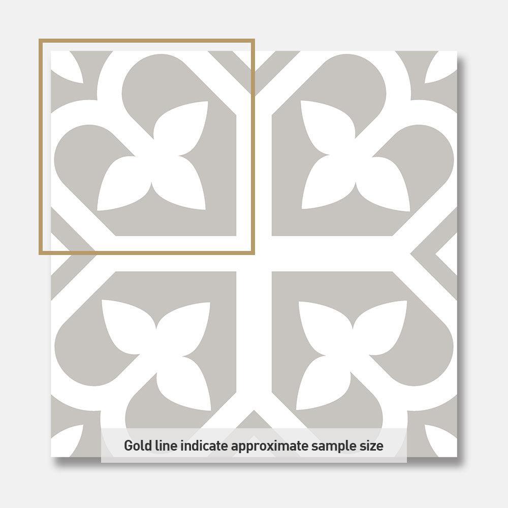 Heritage Lotus Grey Encaustic Look 200x200 Matt Tile - Tile Lane