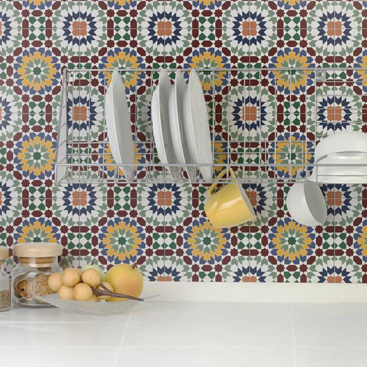 Heritage Picasso Marakesh Encaustic Look 200x200 Matt Tile - Tile Lane