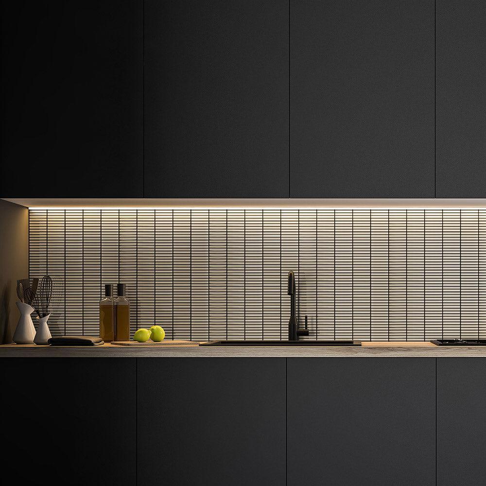 Kyoto Beige Kit Kat Gloss Mosaic Tile - Tile Lane