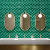 Marina Hunter Green Fish Scale Gloss Mosaic Tile - Tile Lane