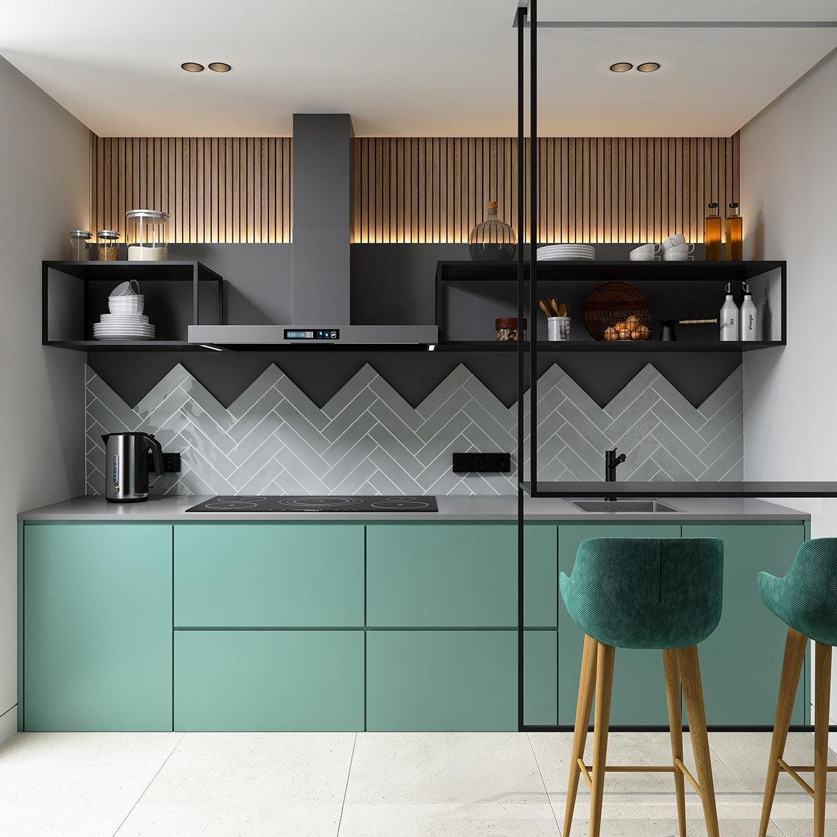 Metro Dark Green Frame 68x280 Matt Subway Tile - Tile Lane