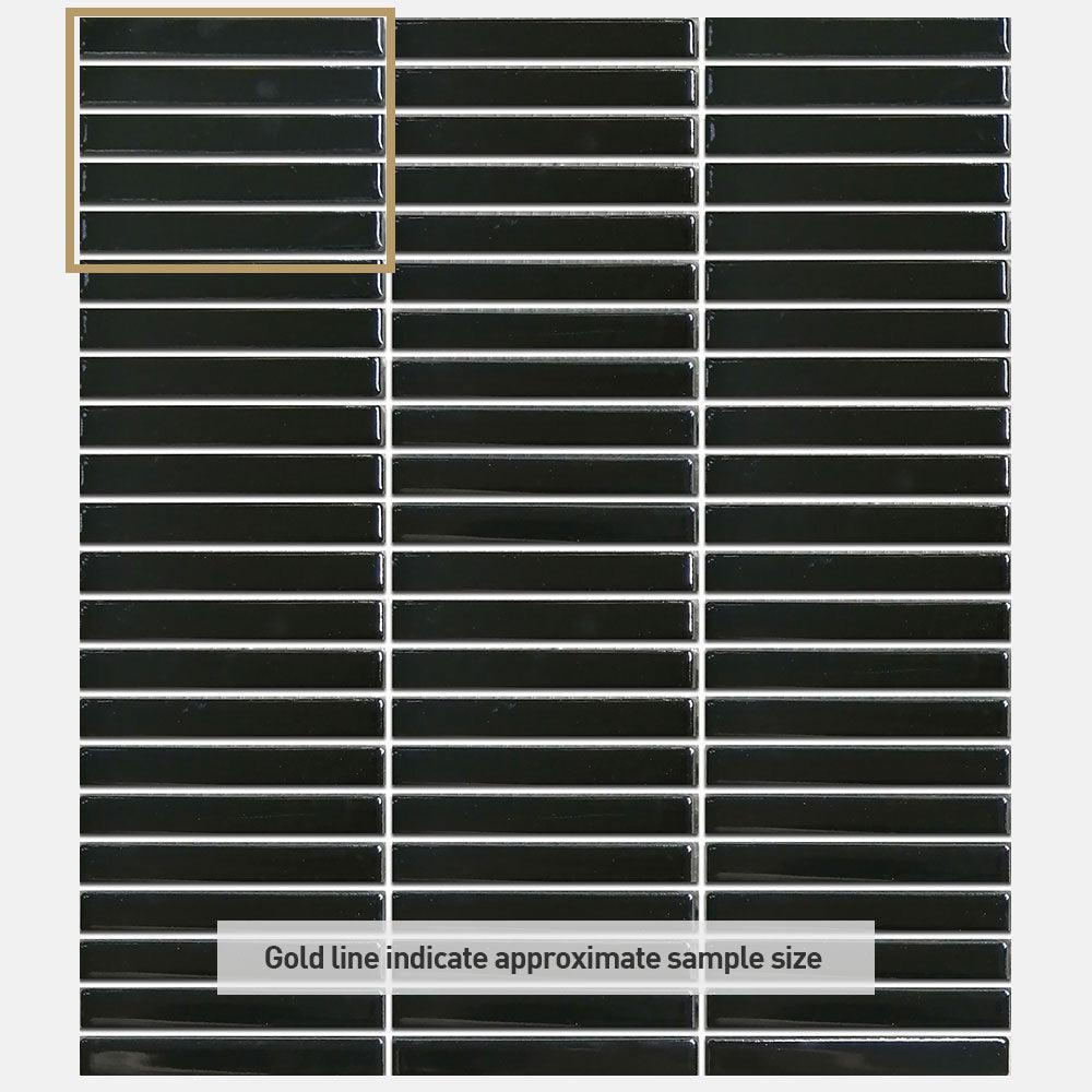 Nara Black Kit Kat Matt Mosaic Tile - Tile Lane