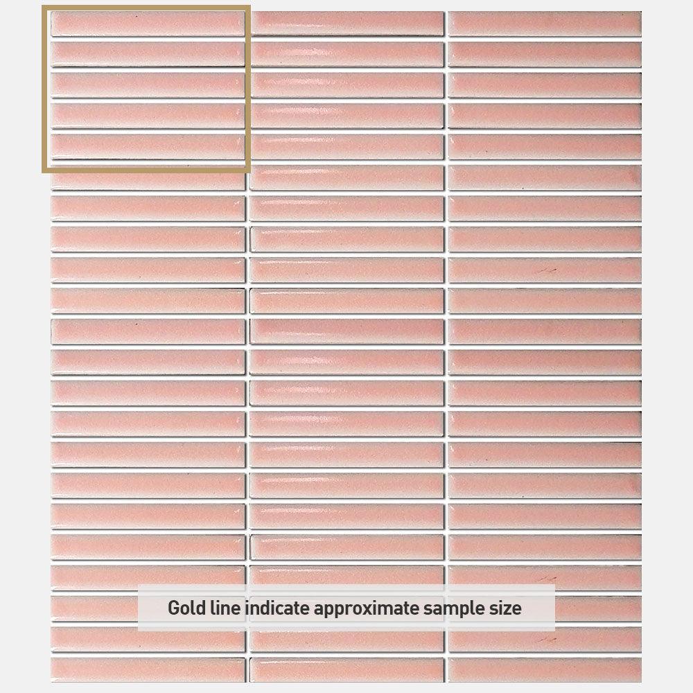 Nara Pink Kit Kat Gloss Mosaic Tile - Tile Lane