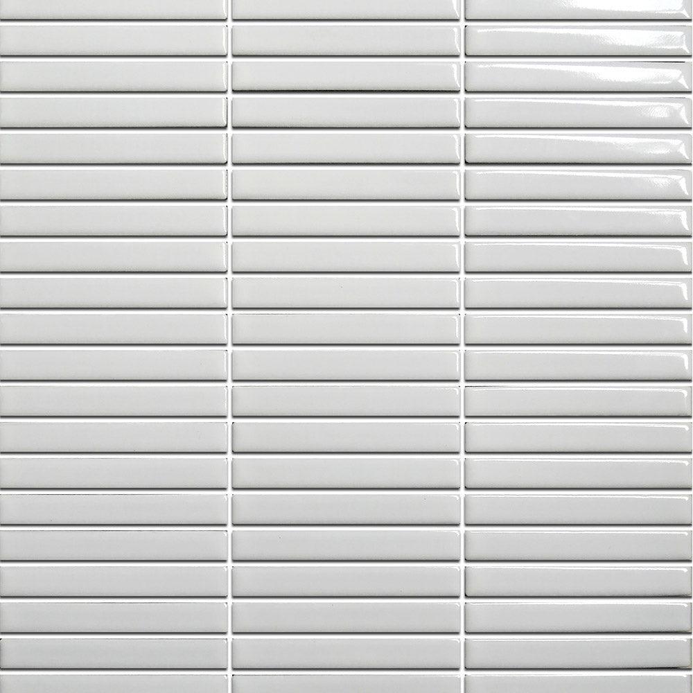 Nara White Kit Kat Gloss Mosaic Tile - Tile Lane