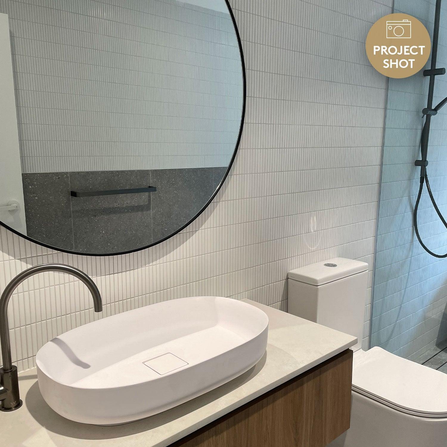 Nara White Kit Kat Matt Mosaic Tile - Tile Lane