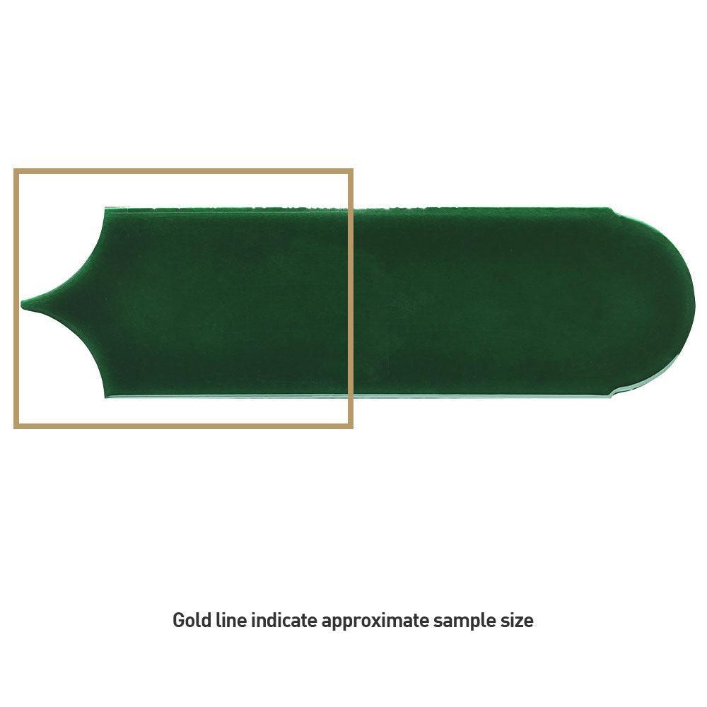 Olympus Hunter Green Feather 85x300 Hand Made Gloss Tile - Tile Lane