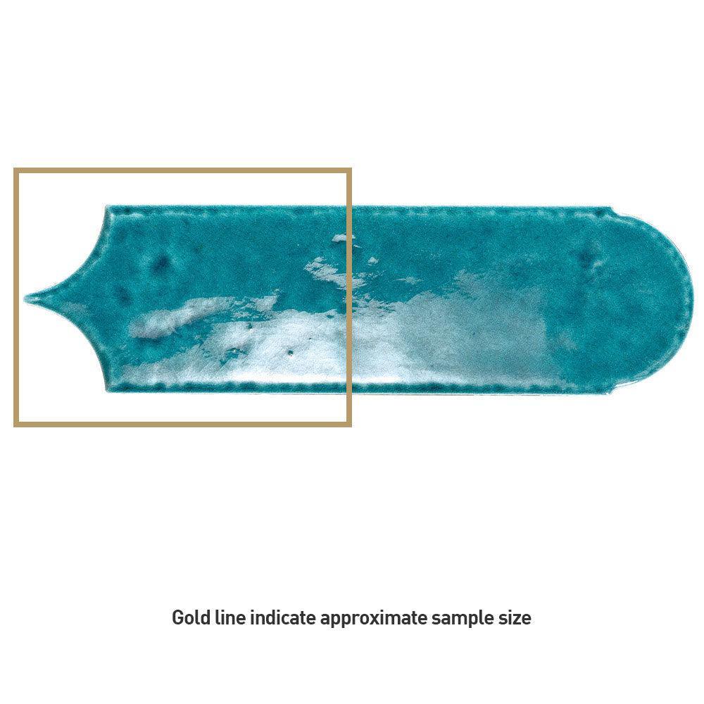 Olympus Sea Blue Feather 85x300 Hand Made Gloss Tile - Tile Lane