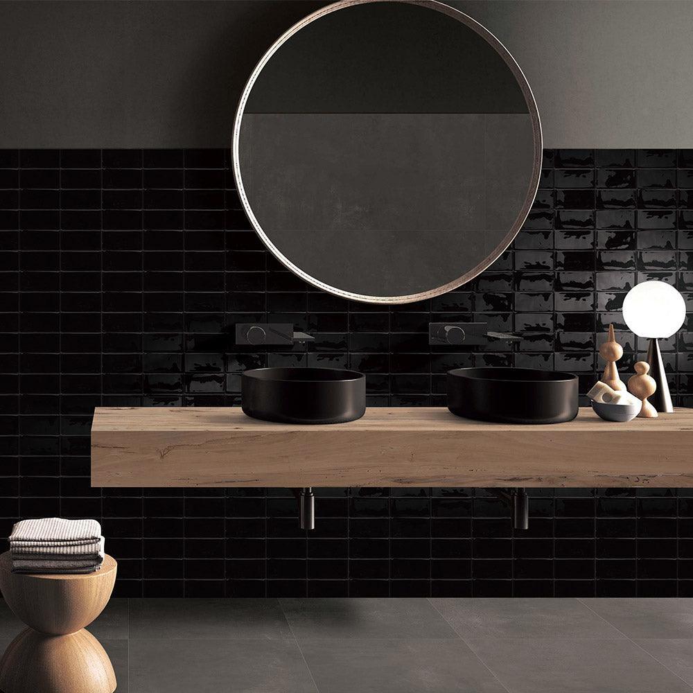 Santorini Midnight Black 100X100X9 Gloss Subway Tile - Tile Lane