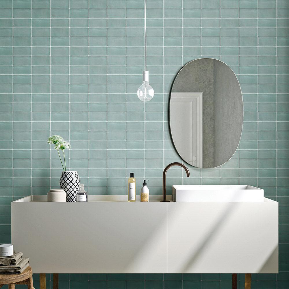 Santorini Mint 76X152X9 Gloss Subway Tile - Tile Lane