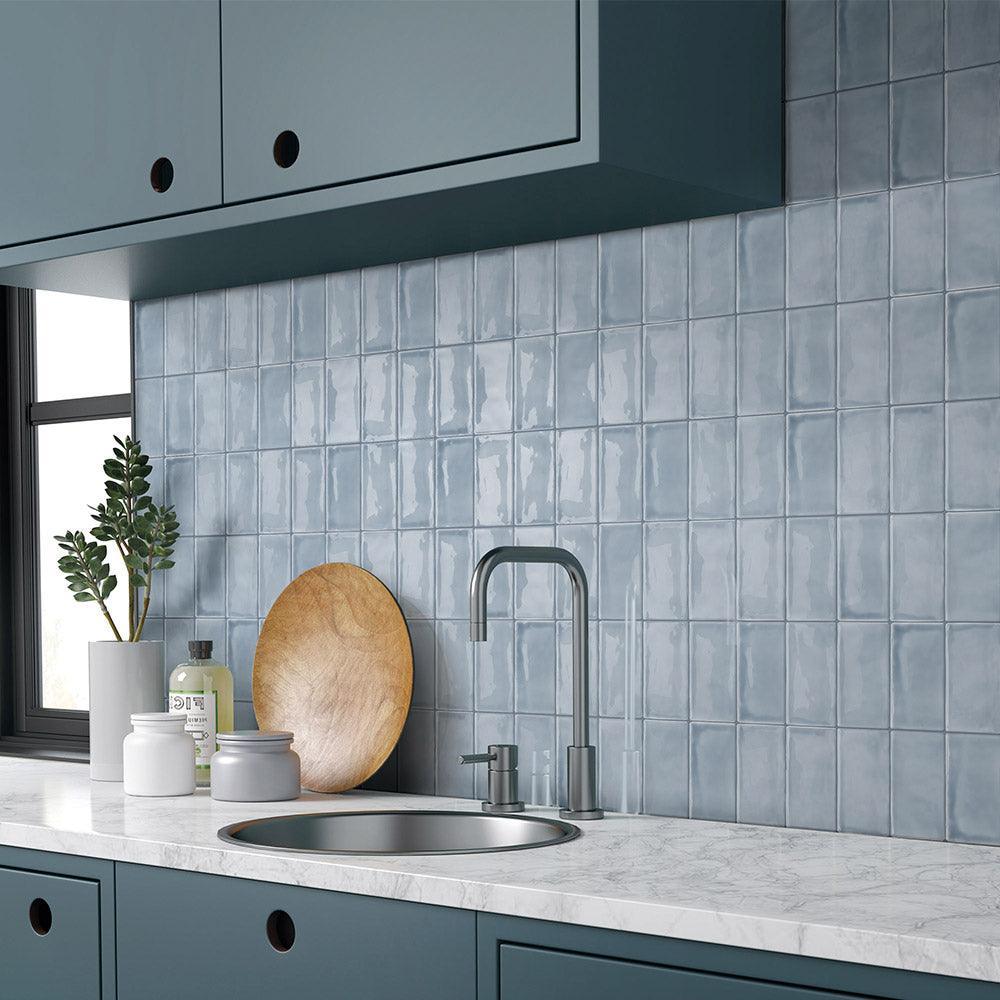 Santorini Sea Blue 76X152X9 Gloss Subway Tile - Tile Lane